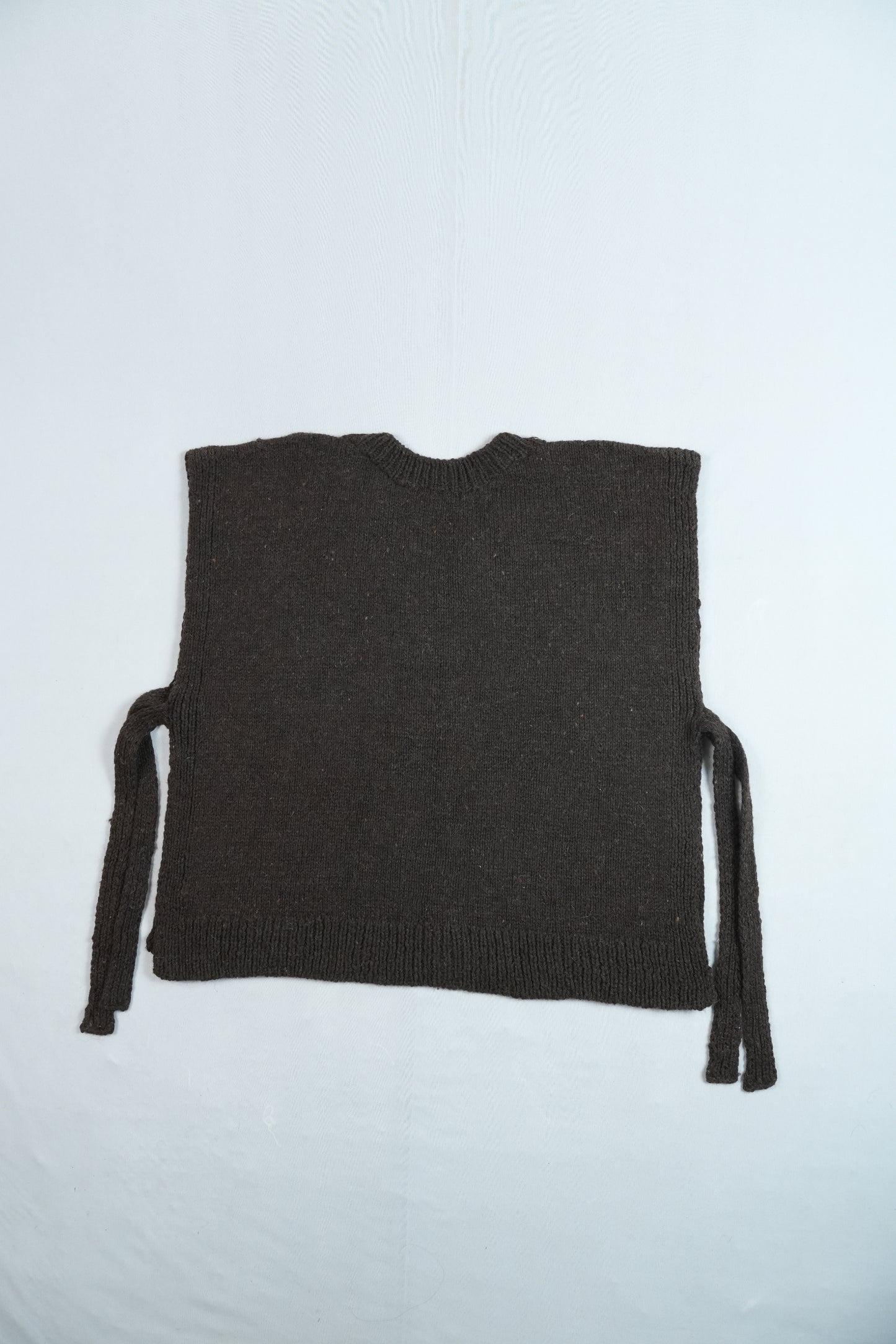 Himalayan Motif Tie-Side Wool Knit Vest
