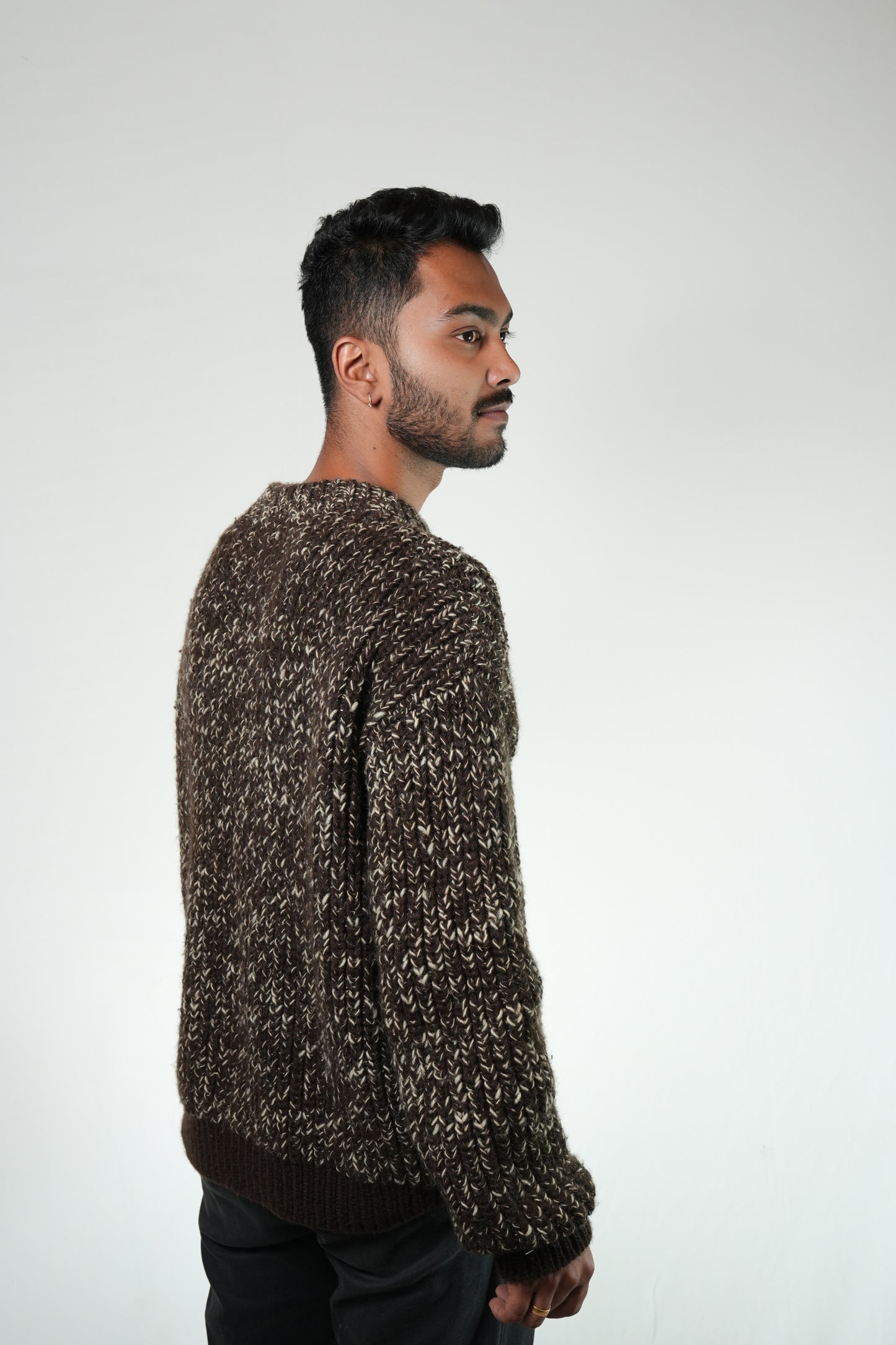 Pual Chunky Knit Jacket Brown Melange