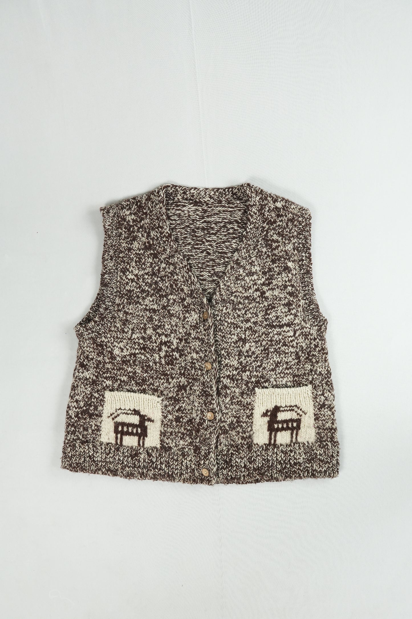 Melange Wool Cardigan Vest - Ibex