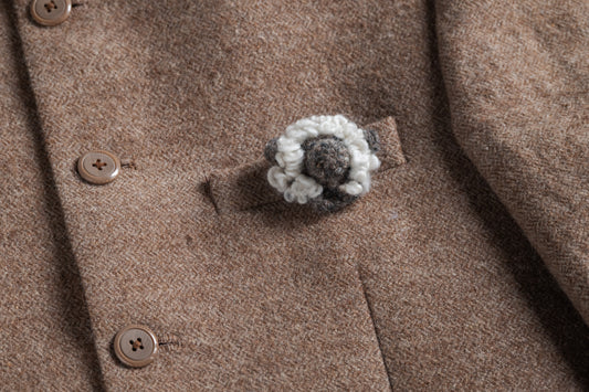 Brooch Sheep Head in Black