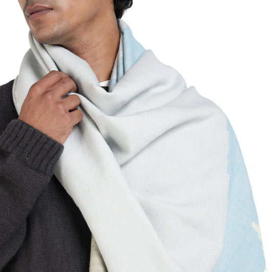 Handmade Kullu wool shawl royal enfield postcard from kullu collection front full view