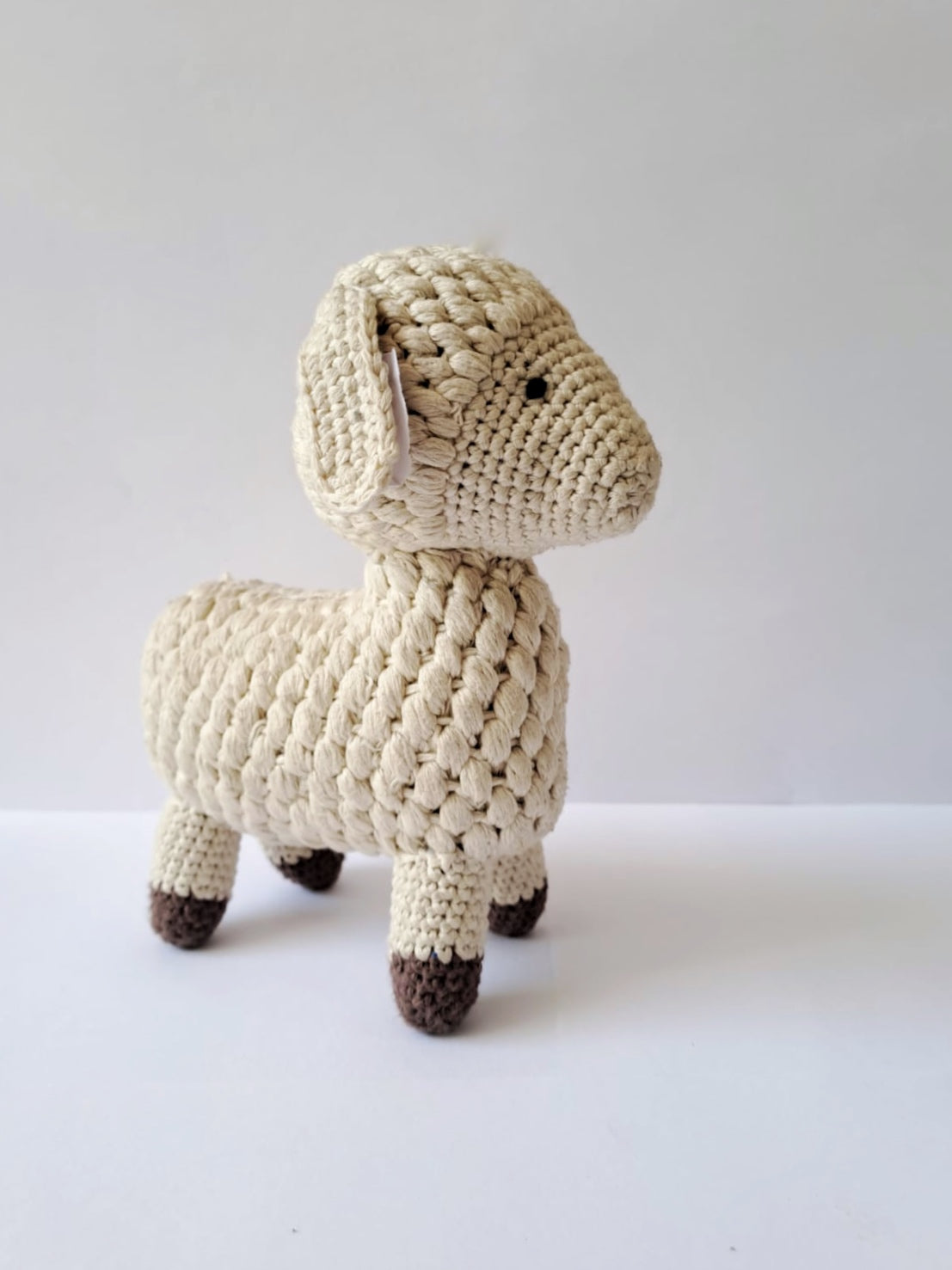 Handmade cotton sheep eco souvenir hand crocheted sustainable toy gift