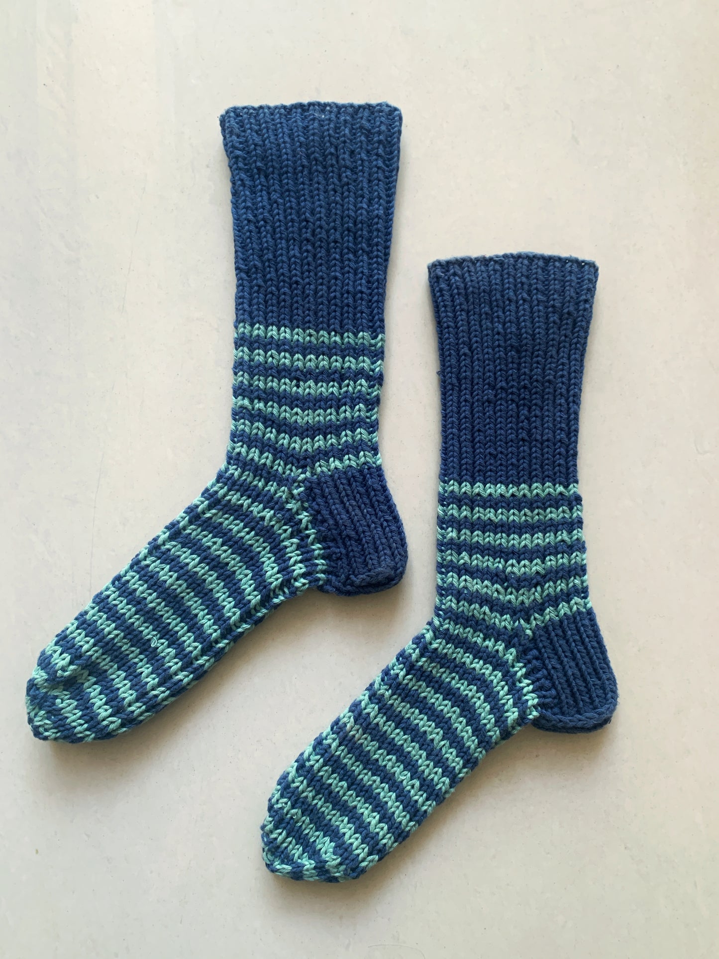 Rib cotton stripe socks