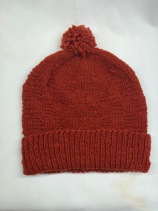 Textured wool knit beanie