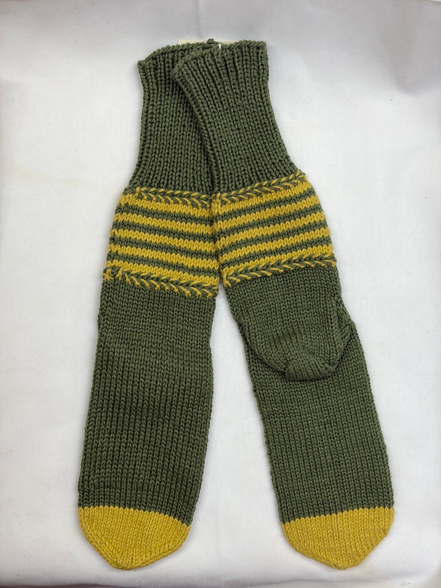 Braided stripe wool socks