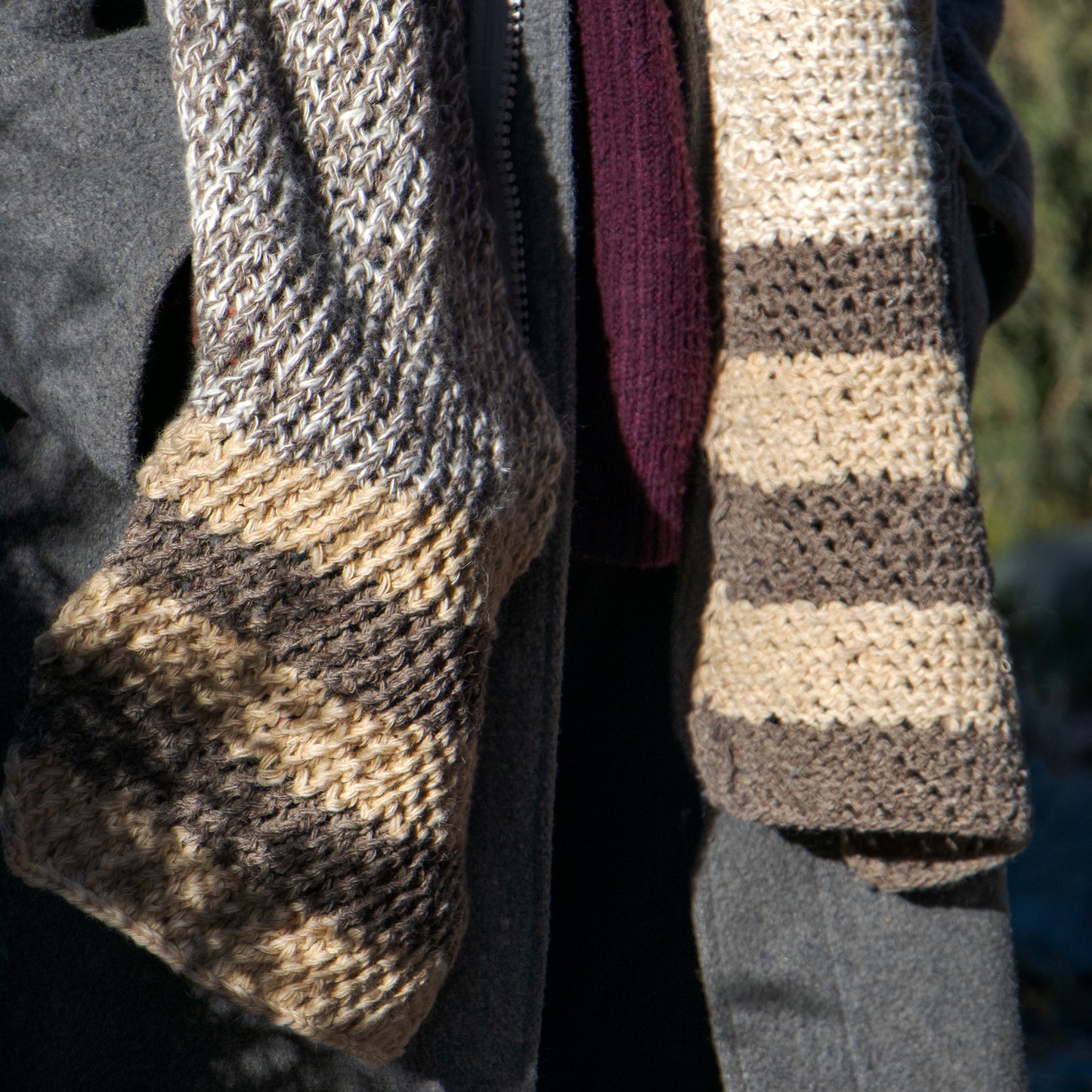 Nature's Palette Hand-Knit Muffler