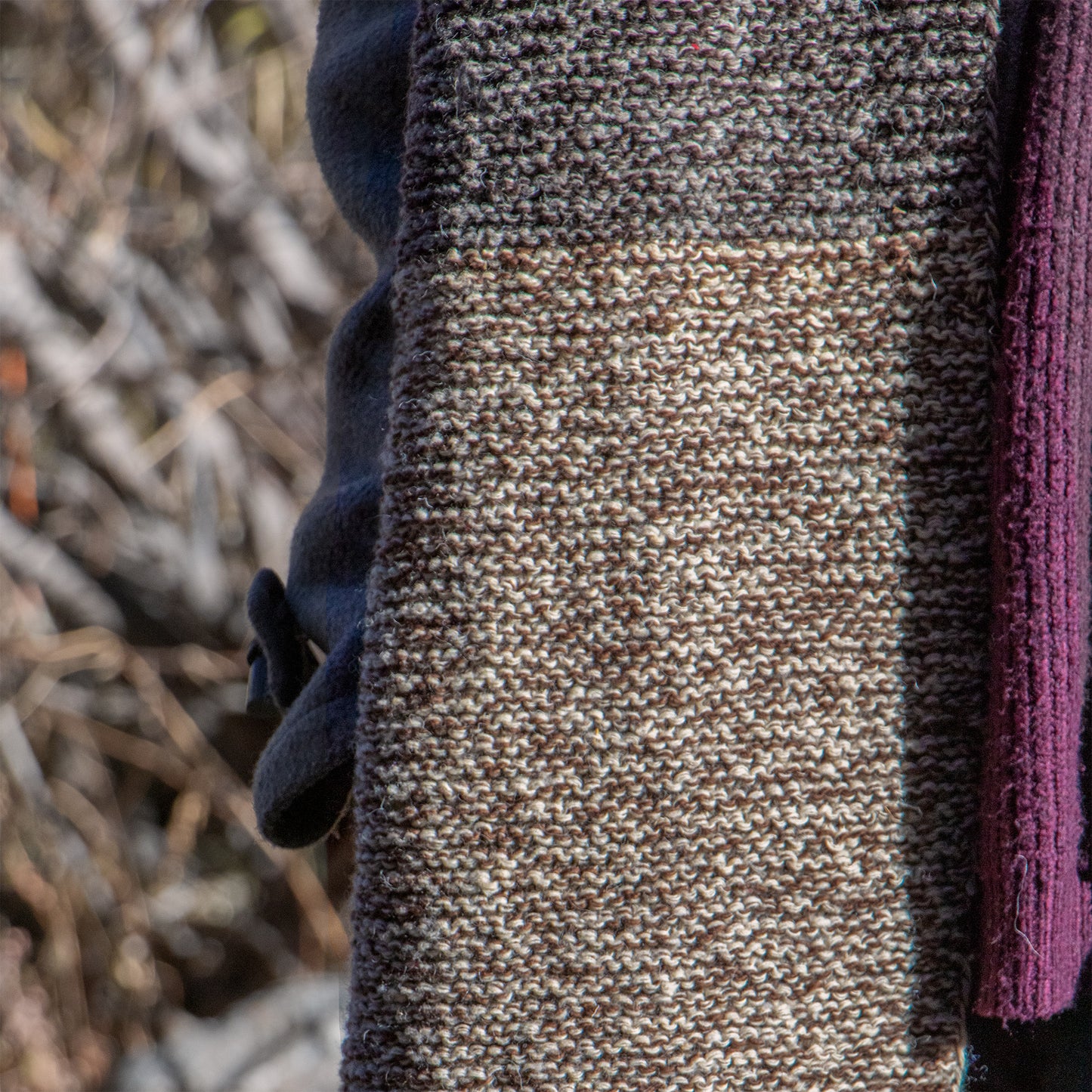 Earthy Brown Hand-Knit Muffler