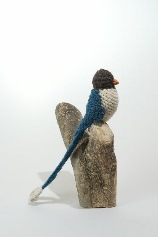 Blue Magpie - Himalayan Bird Hand-Crochet Toy