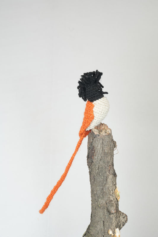 Indian Paradise Flycatcher - Himalayan Bird Hand-Crochet Toy