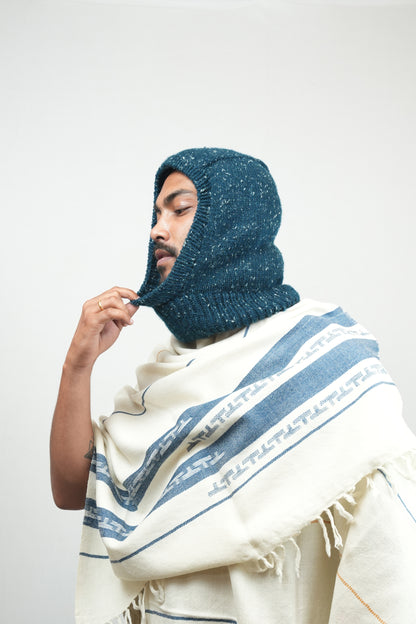 Wool Balaclava Hand-Knitted - Gray Melange