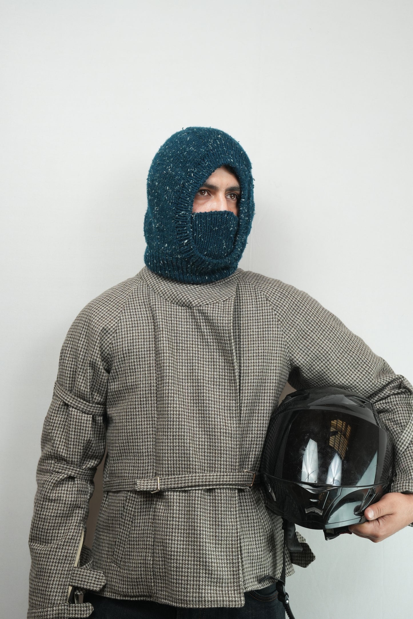 Wool Balaclava Hand-Knitted - Gray Melange