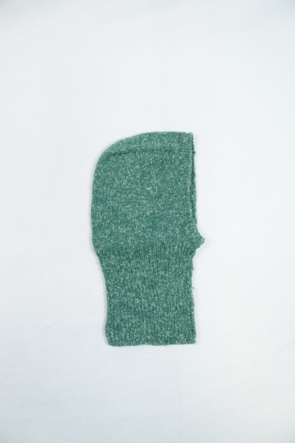 Wool Balaclava Hand-Knitted - Sea Green Melange