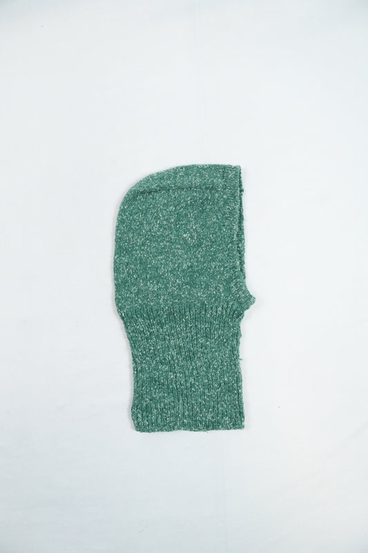 Wool Balaclava Hand-Knitted - Sea Green Melange