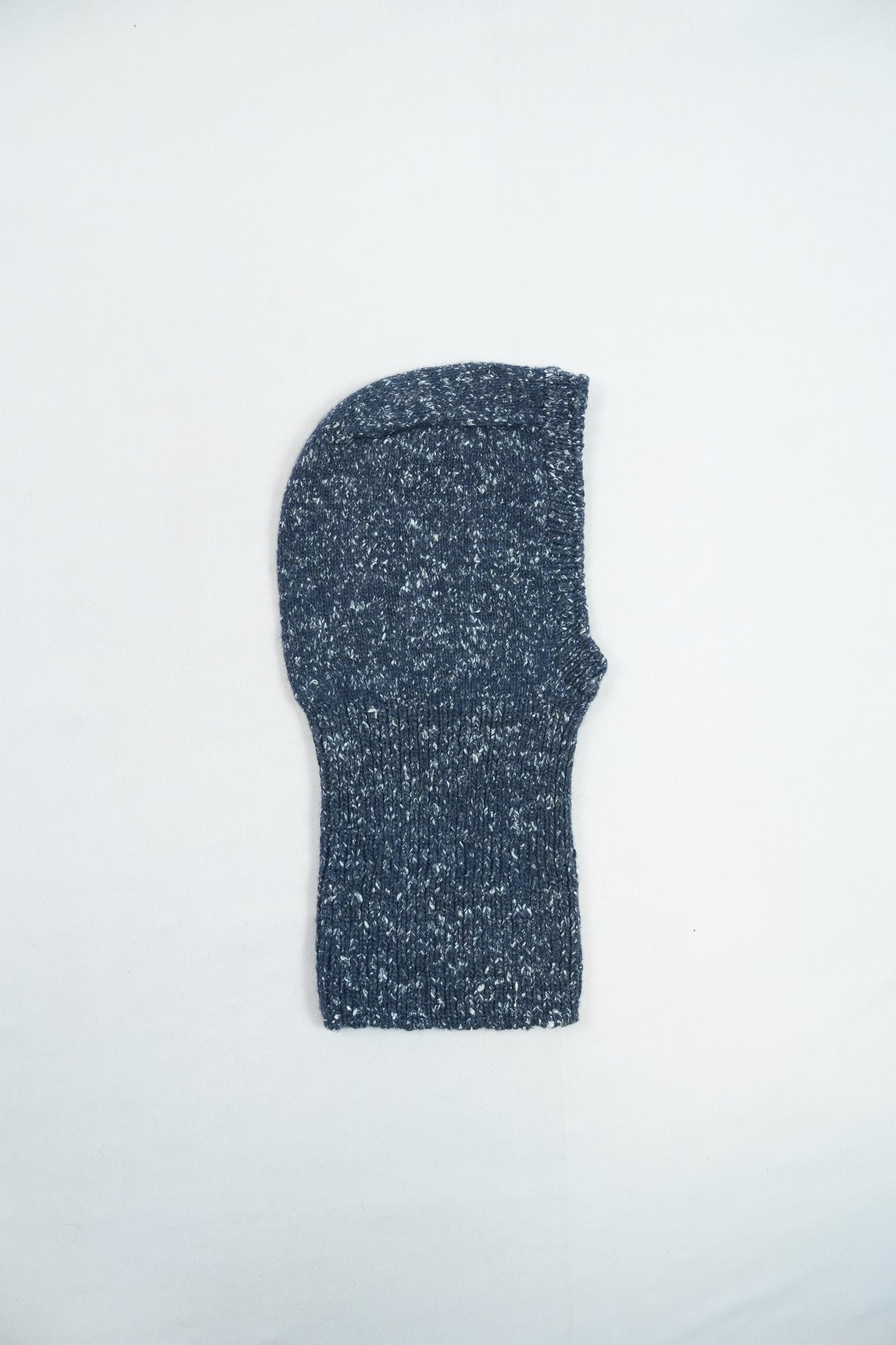 Wool Balaclava Hand-Knitted - Navy Melange