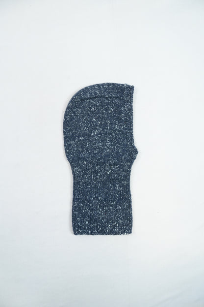 Wool Balaclava Hand-Knitted - Navy Melange