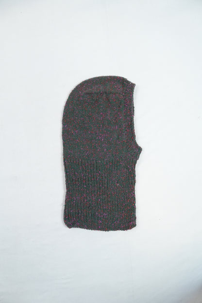 Wool Balaclava Hand-Knitted - Green Melange