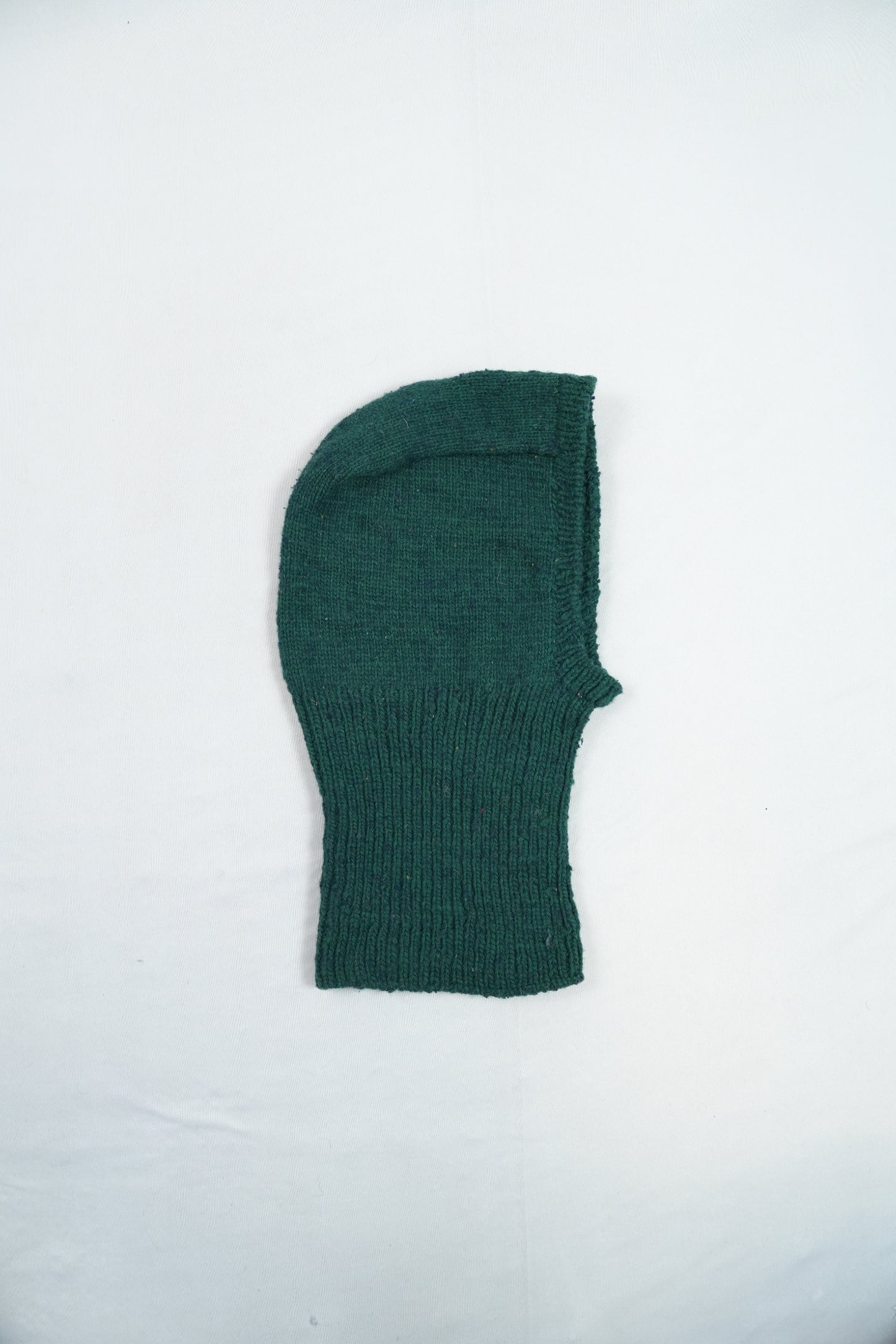 Wool Balaclava Hand-Knitted - Emerald Melange