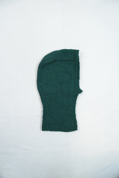 Wool Balaclava Hand-Knitted - Emerald Melange