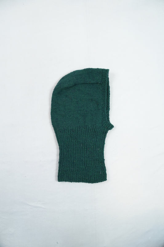 Wool Balaclava Hand-Knitted - Emerald Melange