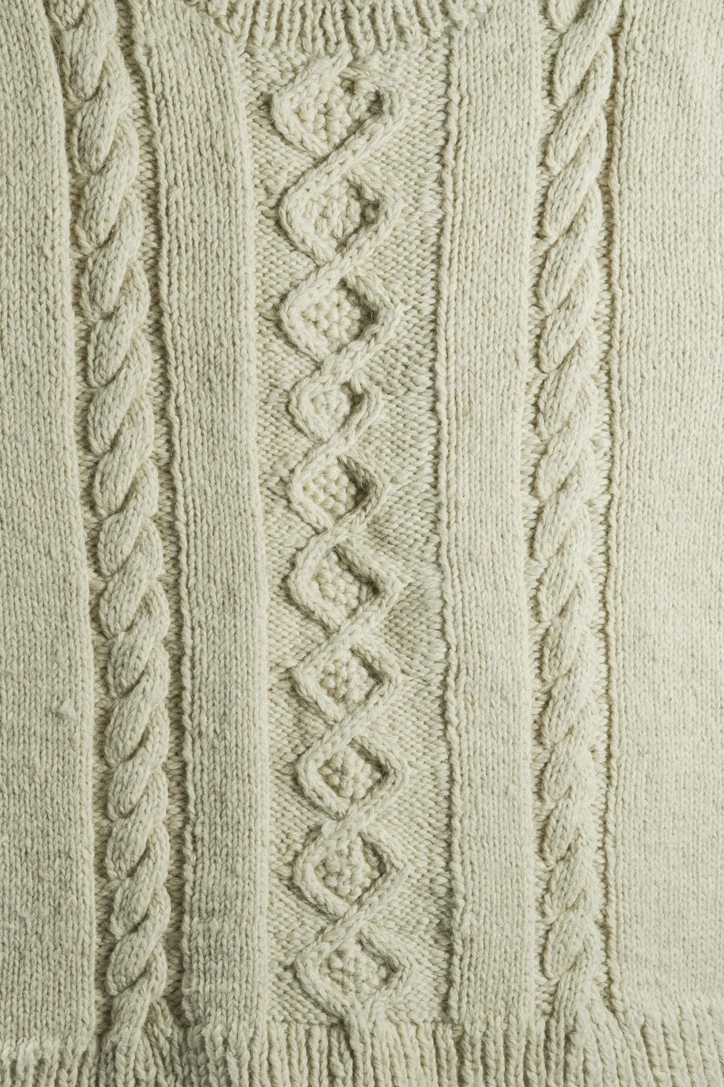 Handspun Cable Knit Wool Vest - Grey