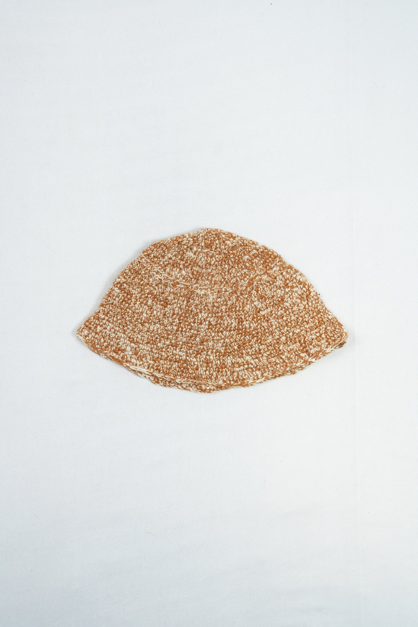 Hand-Crocheted Wool Bucket Hat - Orange