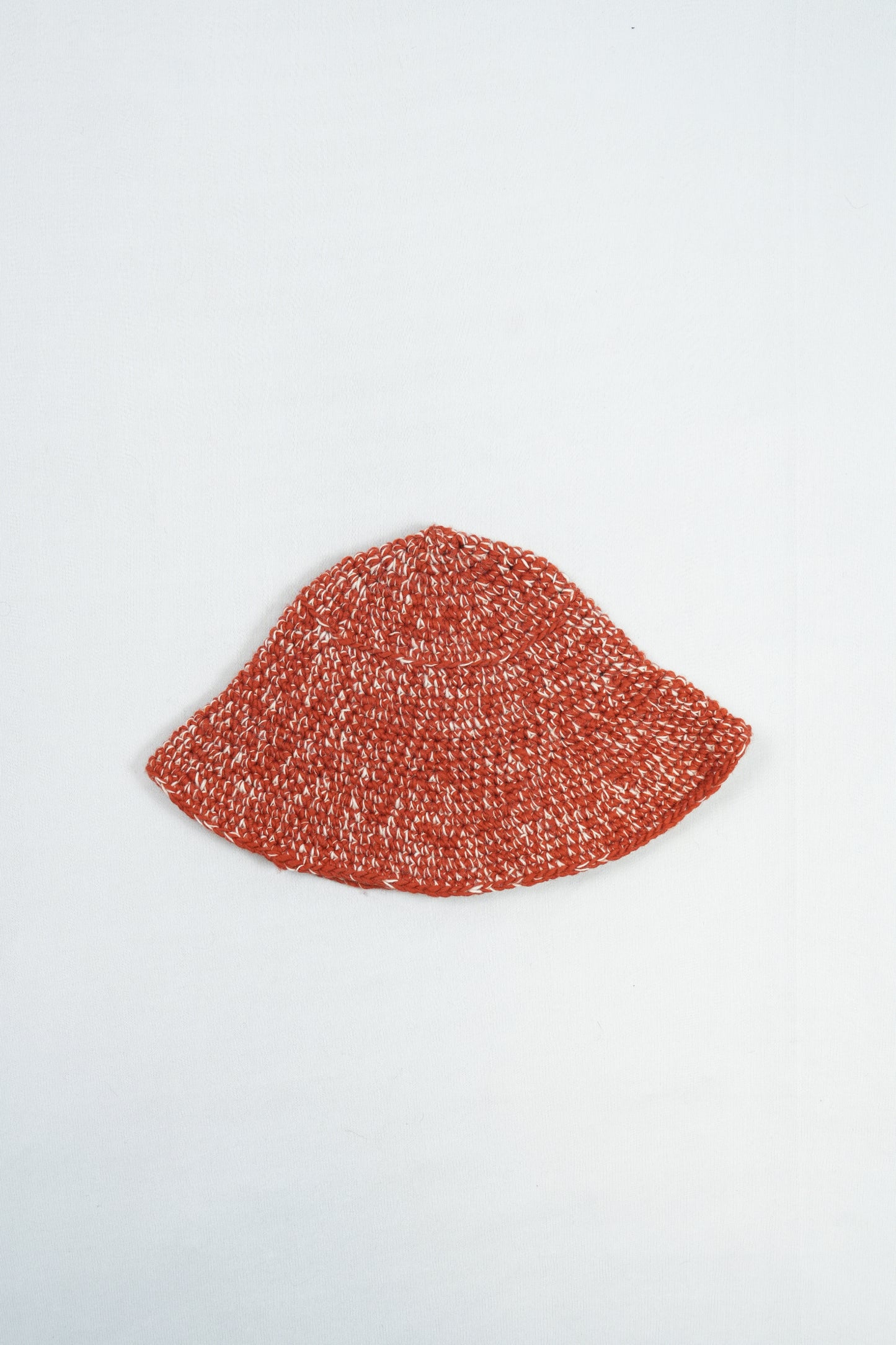Hand-Crocheted Wool Bucket Hat - Sunset Orange