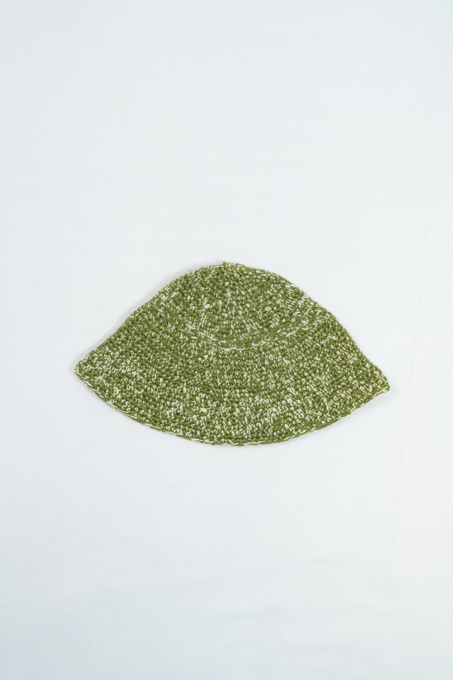 Hand-Crocheted Wool Bucket Hat - Olive