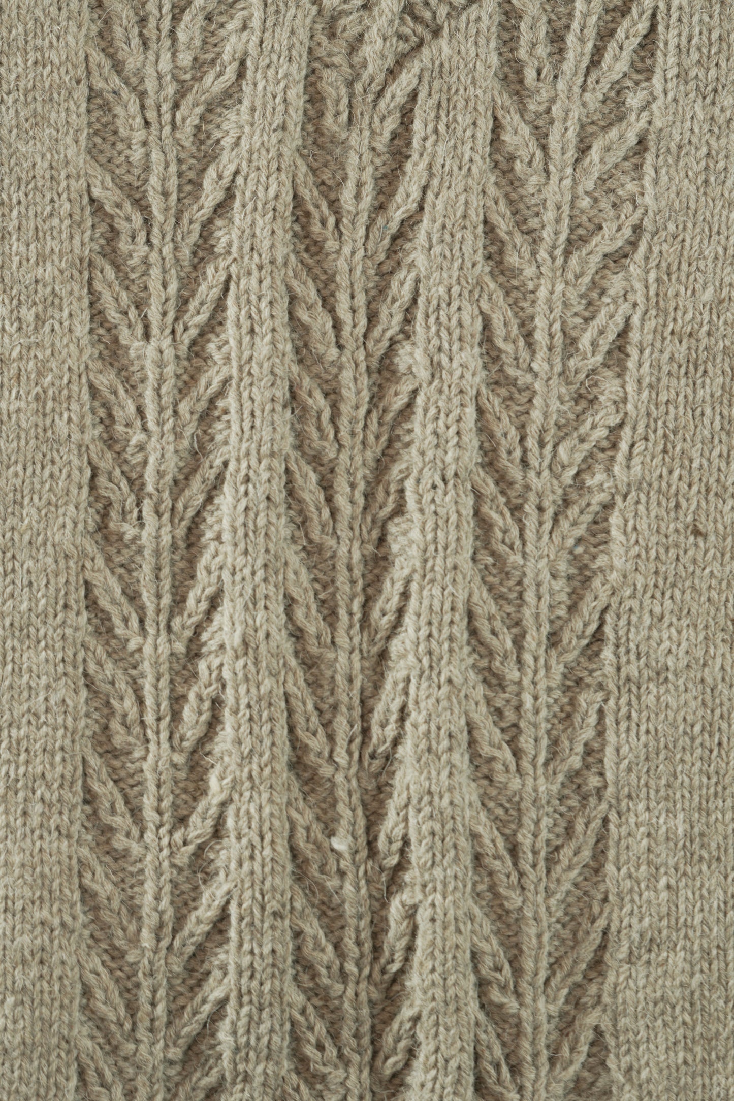 Handspun Cable Knit Wool Vest - Grey