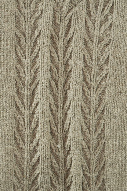 Handspun Cable Knit Wool Vest - Grey