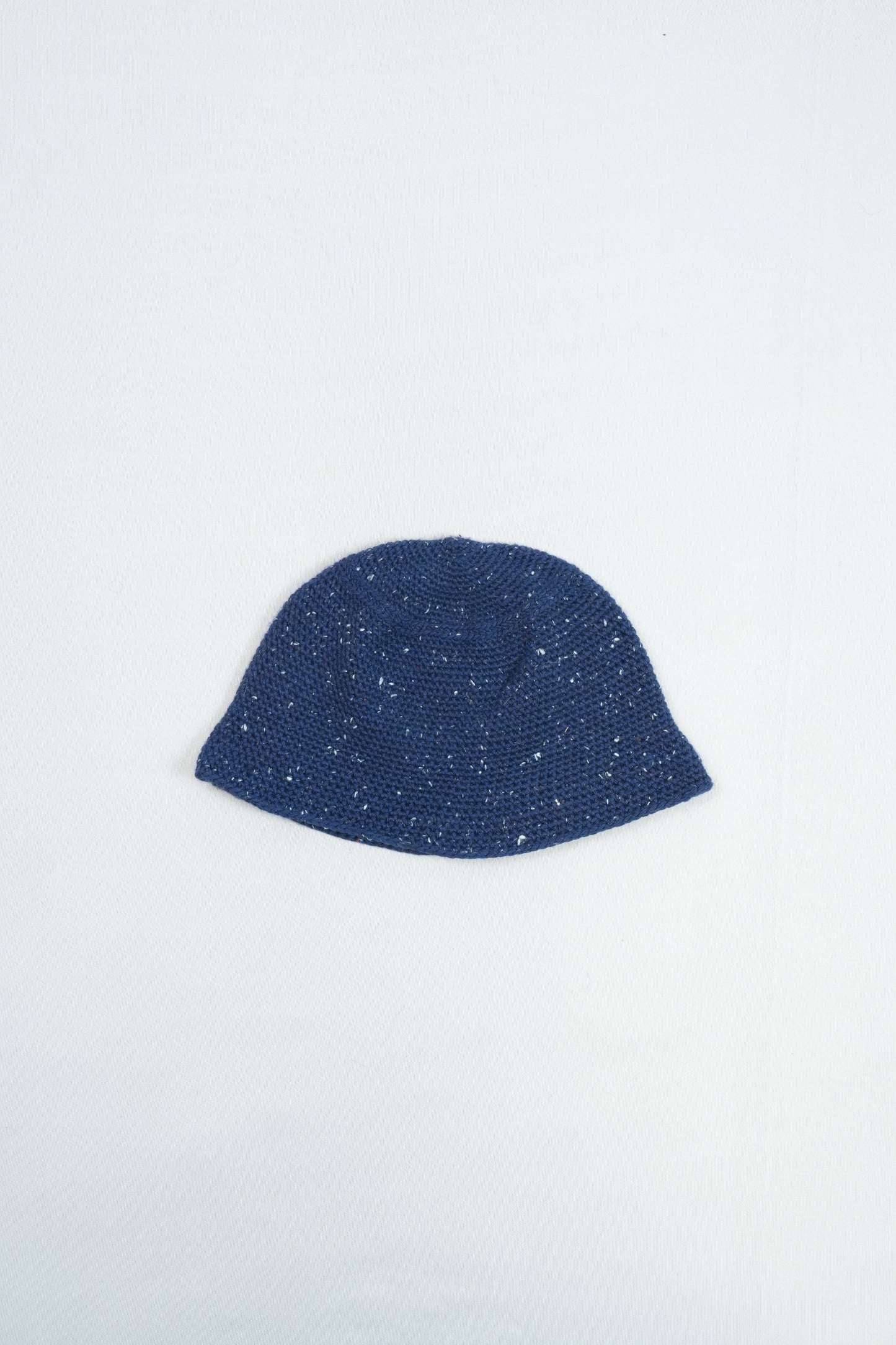 Hand-Crocheted Wool Bucket Hat - Indigo