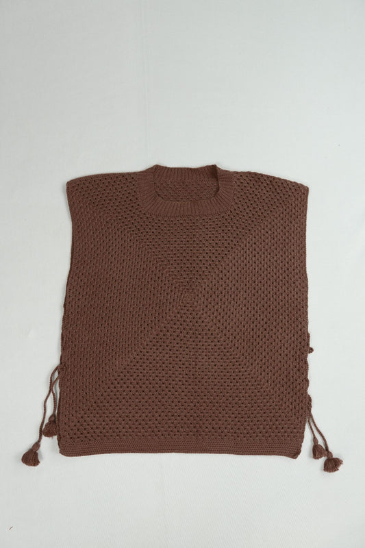 Square Top - Crew Neck - Brown