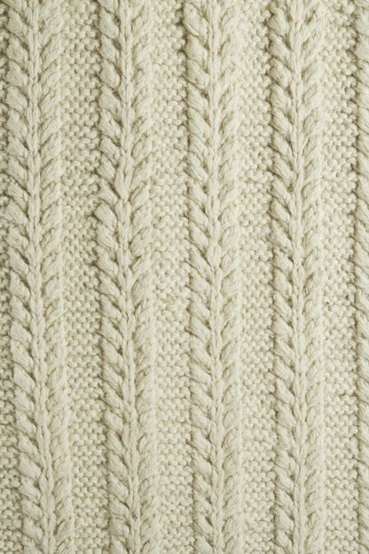 Handspun Cable Knit Wool Vest - Off White