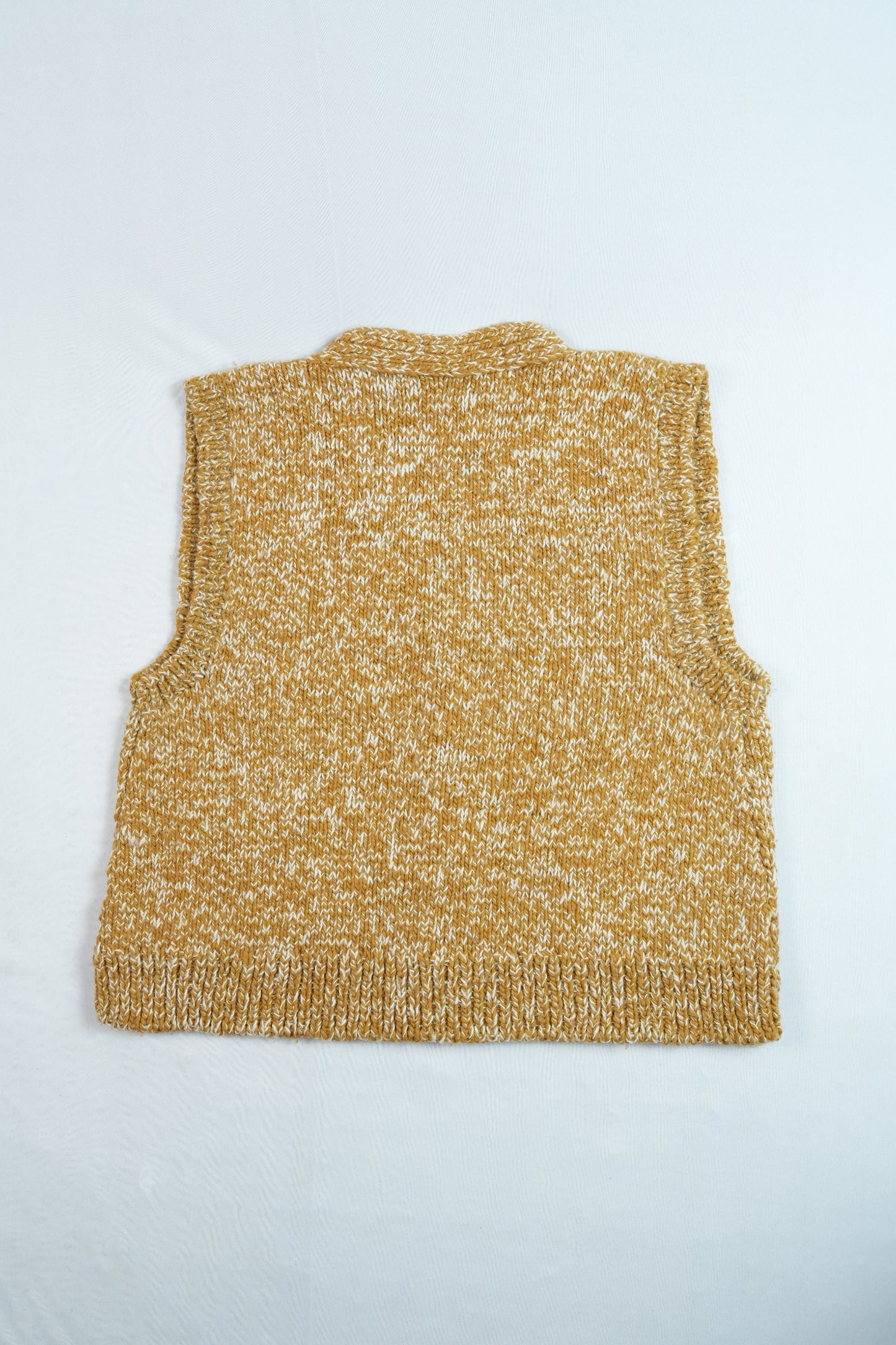 Melange Wool Cardigan Vest - Ochre