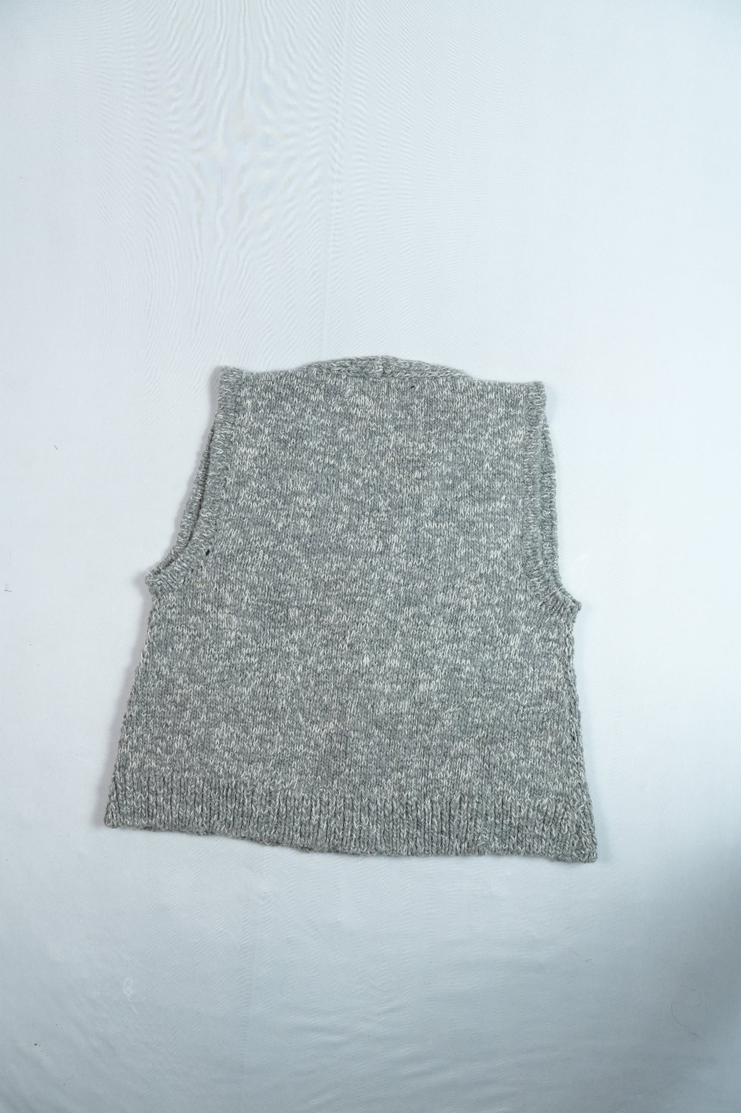 Melange Wool Cardigan Vest - Grey