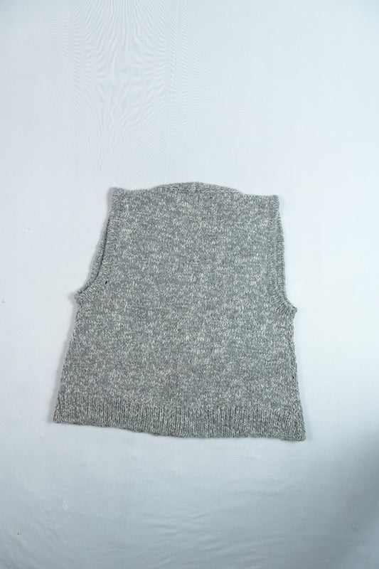 Melange Wool Cardigan Vest - Grey
