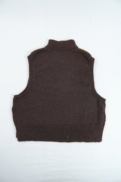 High Neck Wool Handknit Vest - Shepherd