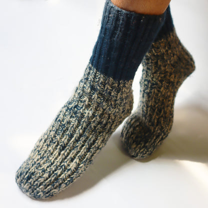 Hand-Knit Socks - Blended Desi Oon & Merino Wool, Sustainable & Cozy