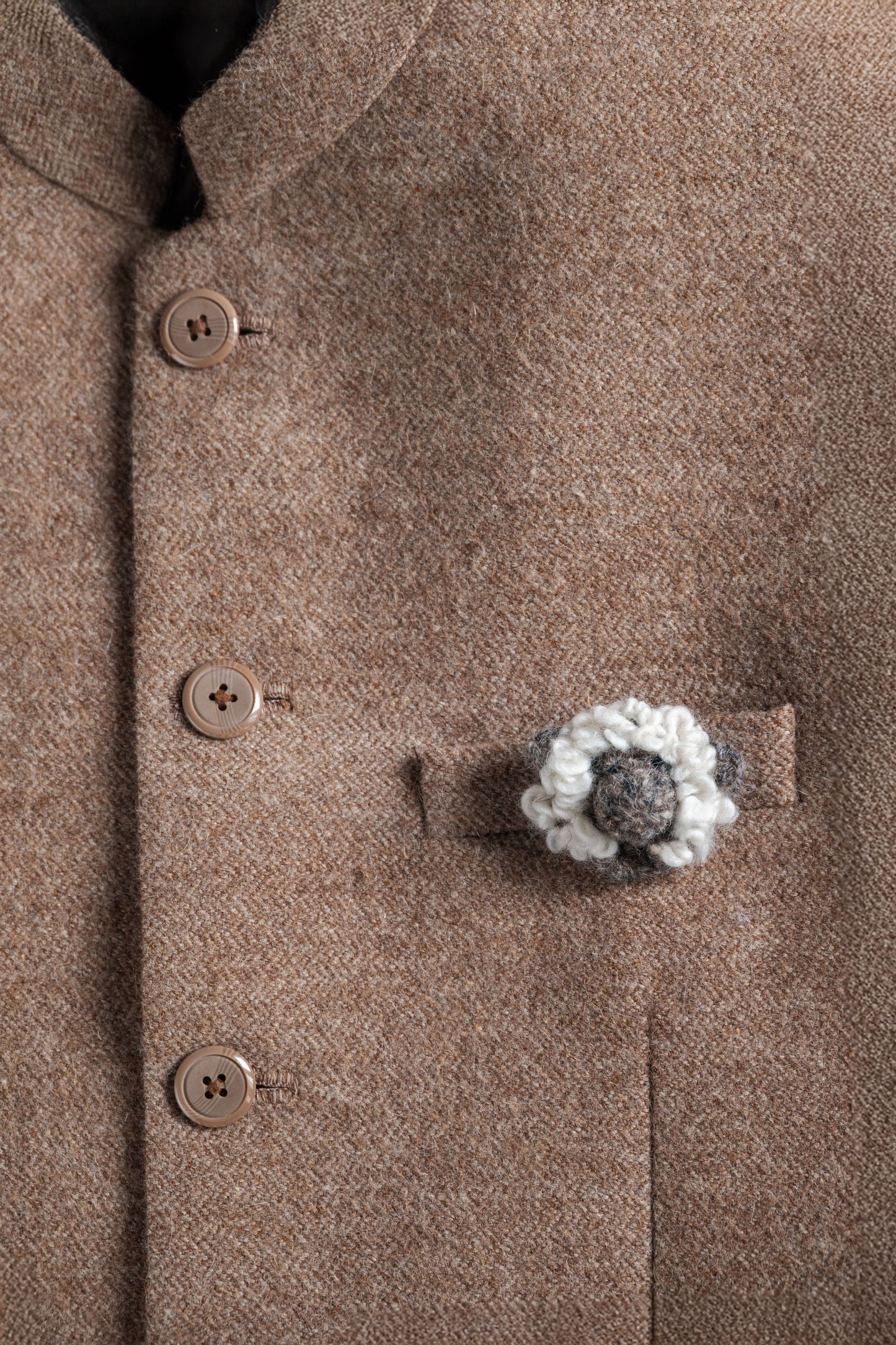 Bhedu Head Brooch in Charcoal Grey