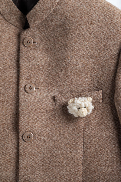 Bhedu Head Brooch in Natural - Shop@Woolknitters