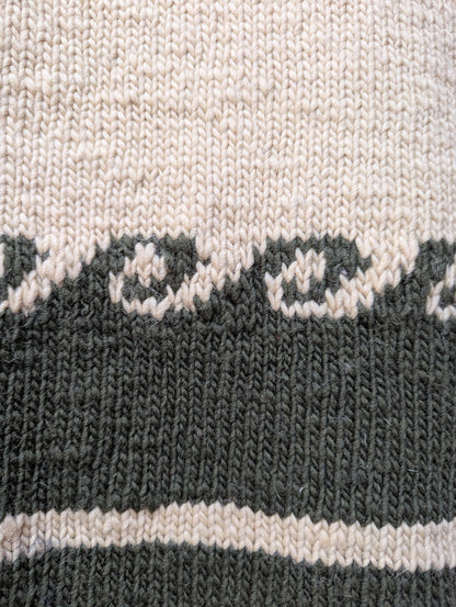 Darcha handloom wool knit vest colour green back close view for men and women