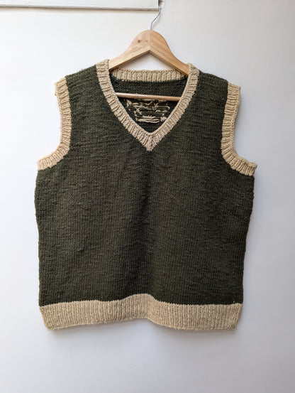 Darcha handloom wool knit vest front view for men and women