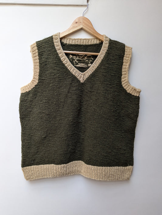 Darcha handloom wool knit vest front view for men and women