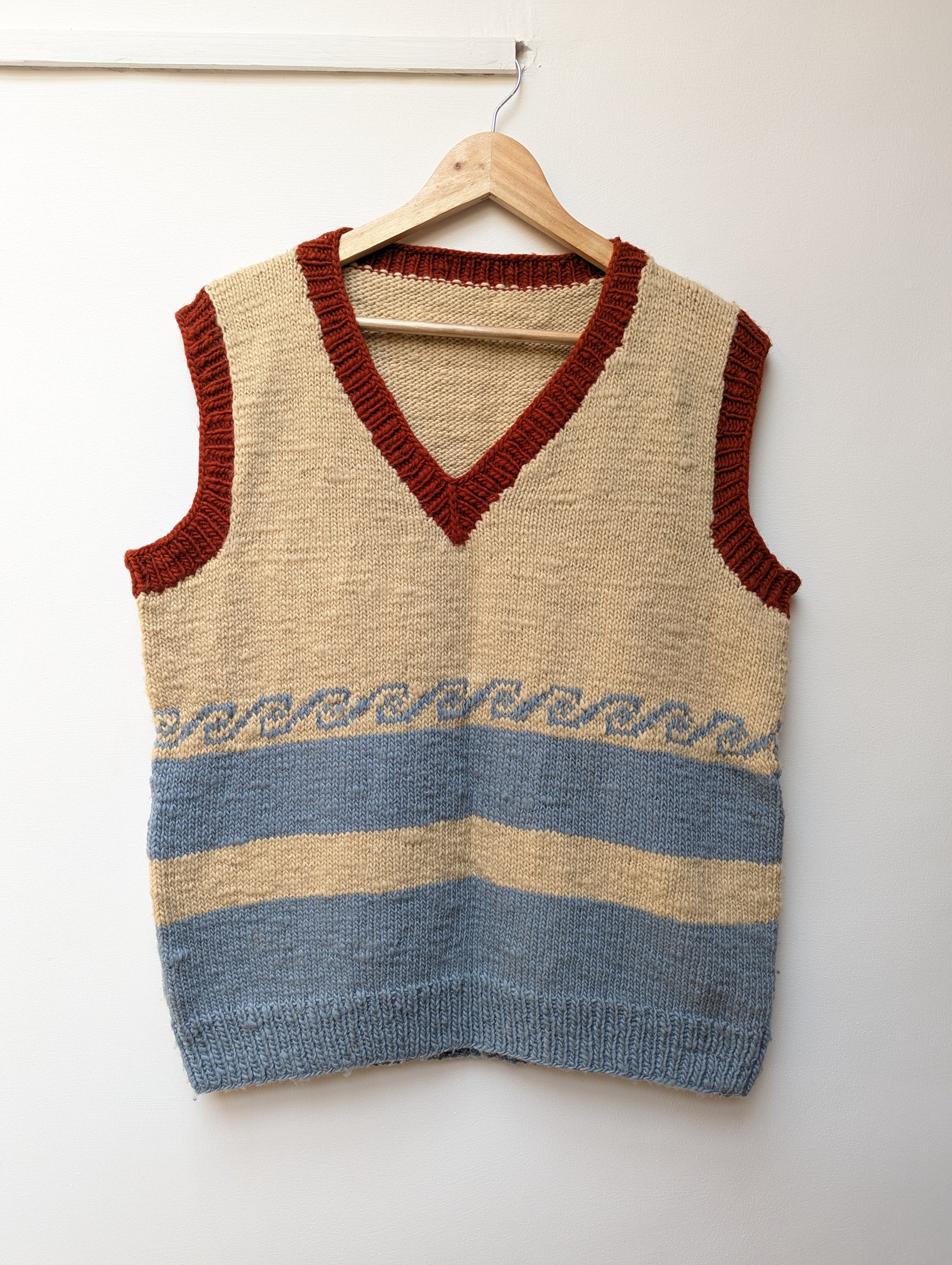 Darcha handloom wool knit vest front view for men and women