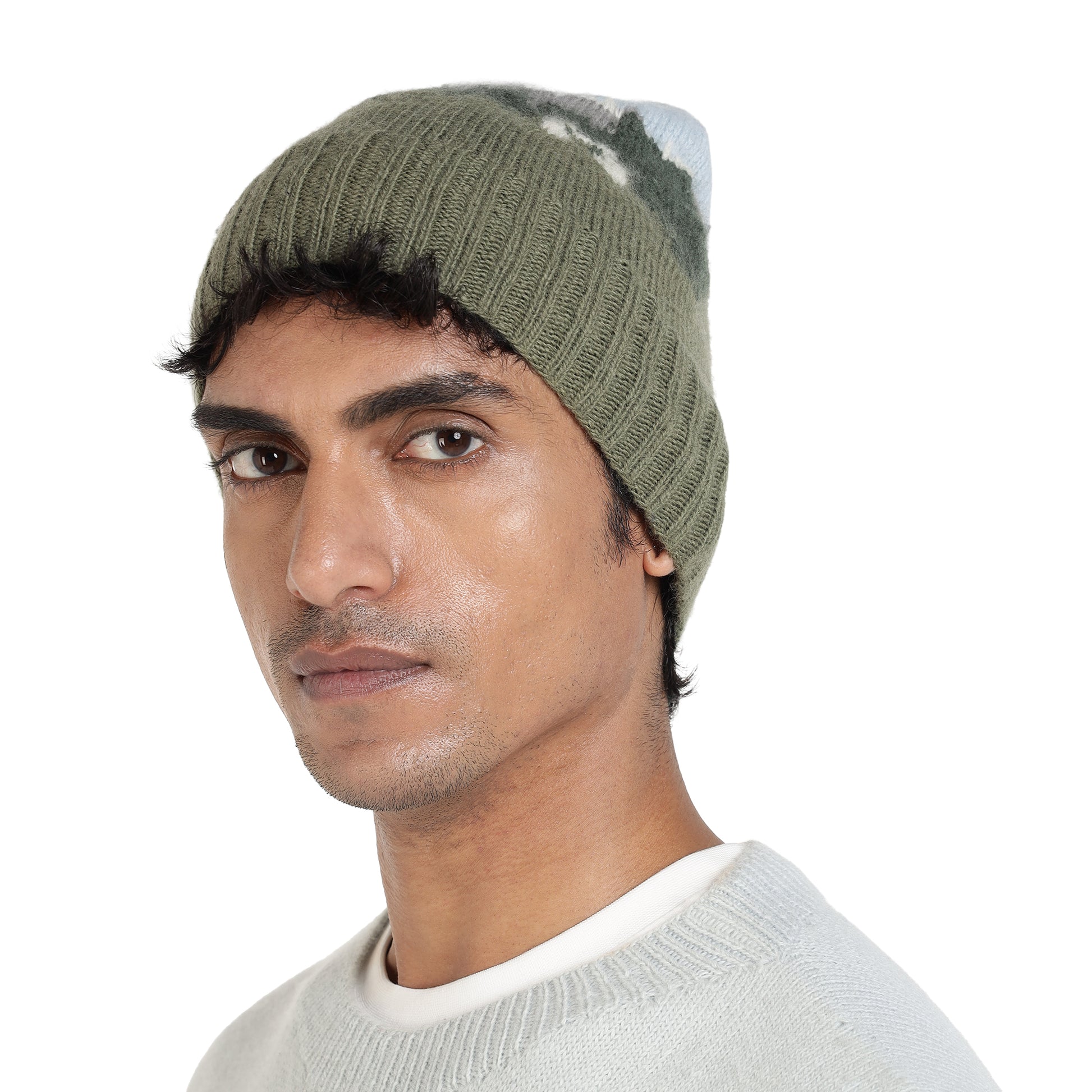 Hand knitted wool beanie postcard from kullu royal enfield collaboration