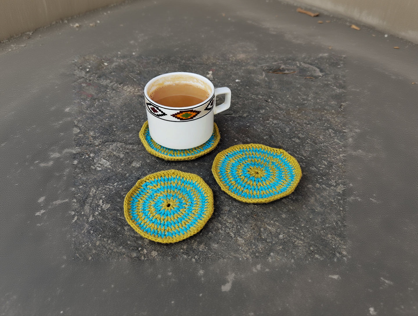 Handmade crochet coasters eco friendly cotton sustainable home decor