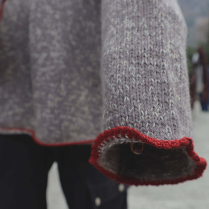 Crimson Bloom Oversized Sweater