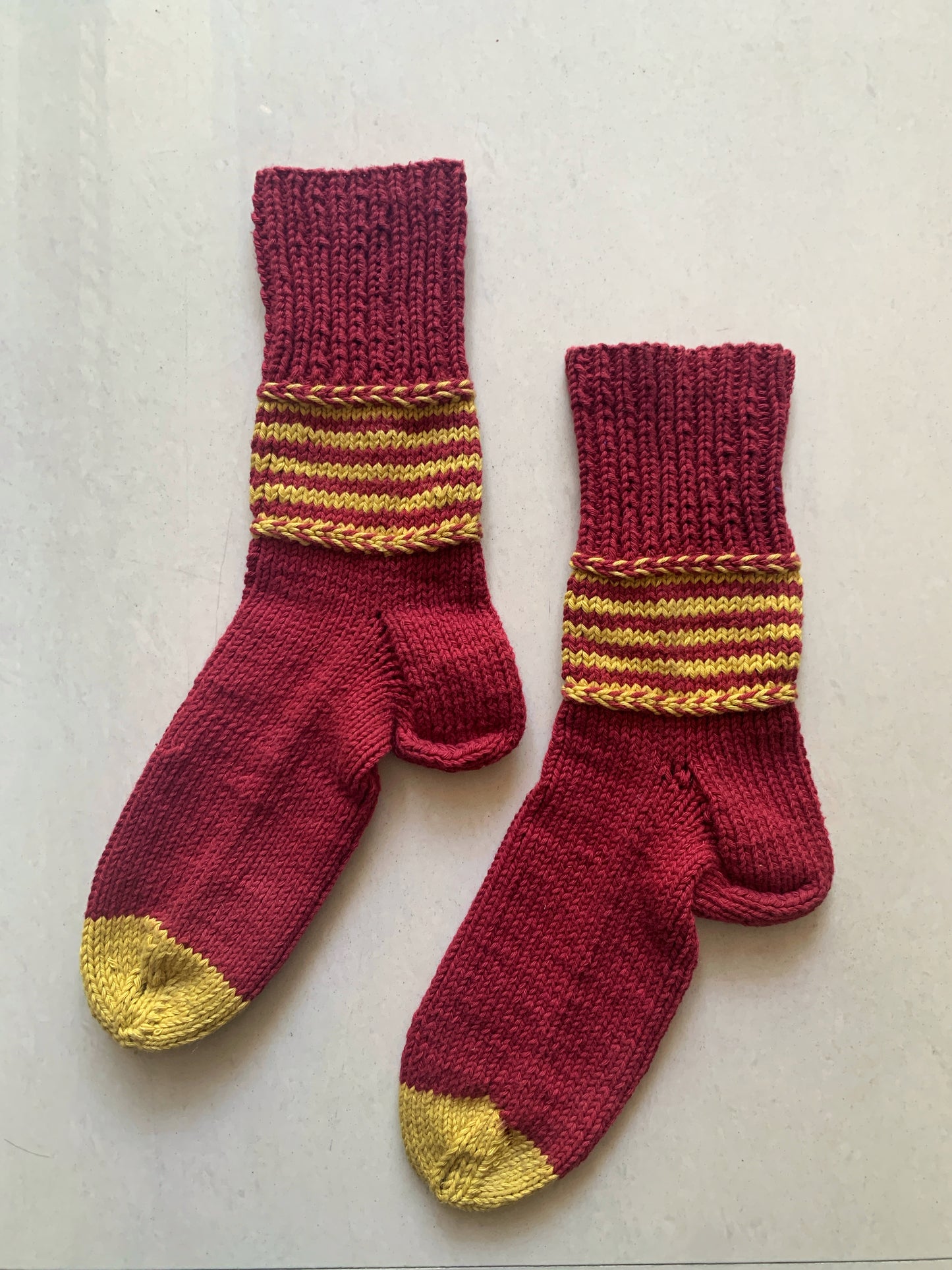 Braided stripe wool socks