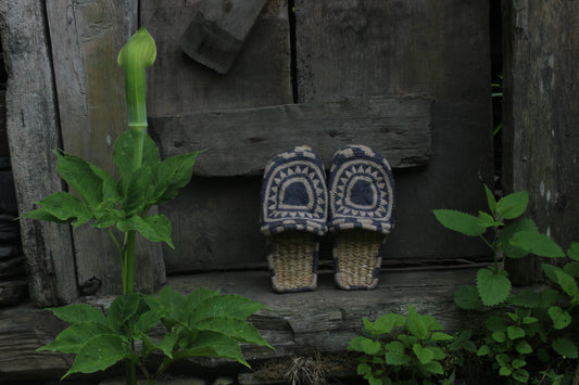 Multicolor Himalayan Hemp Wool Slippers