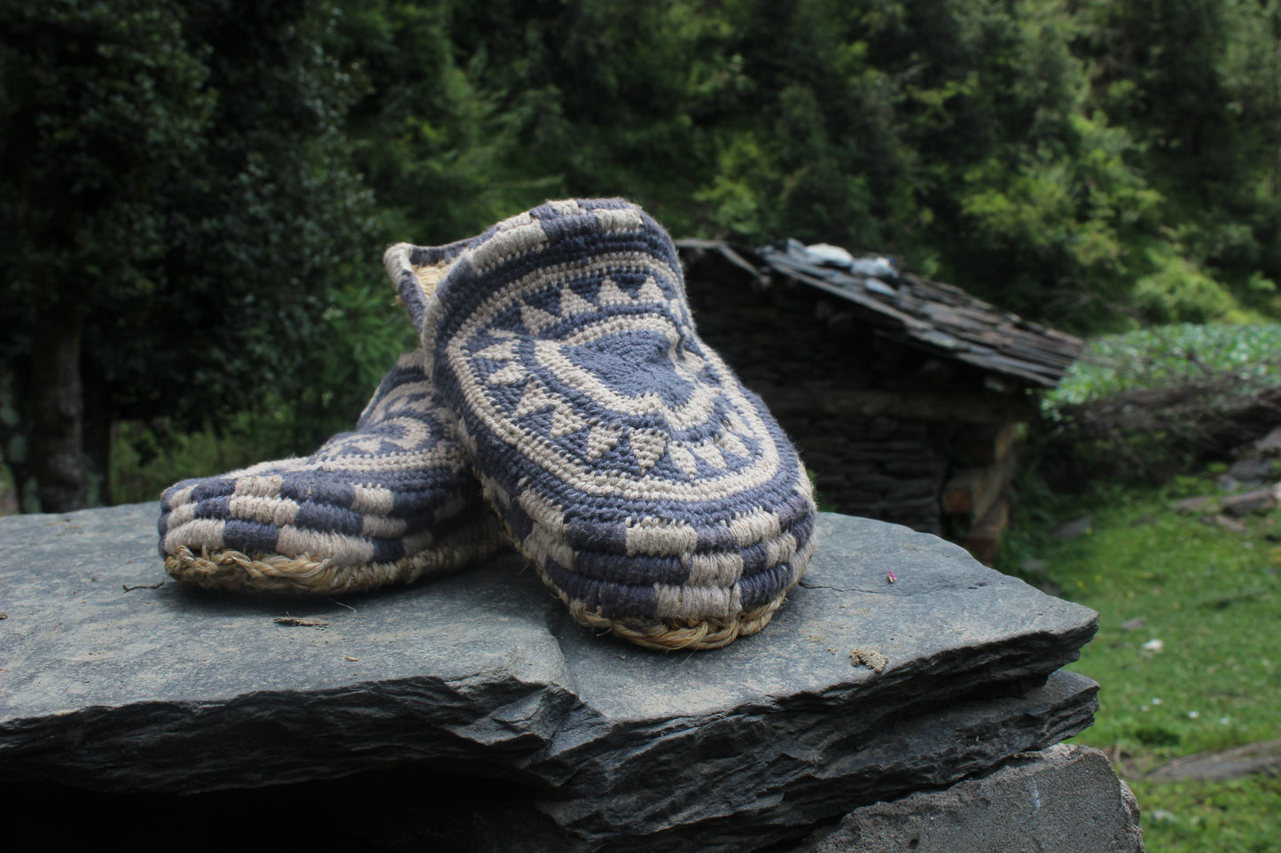 Multicolor Himalayan Hemp Wool Slippers