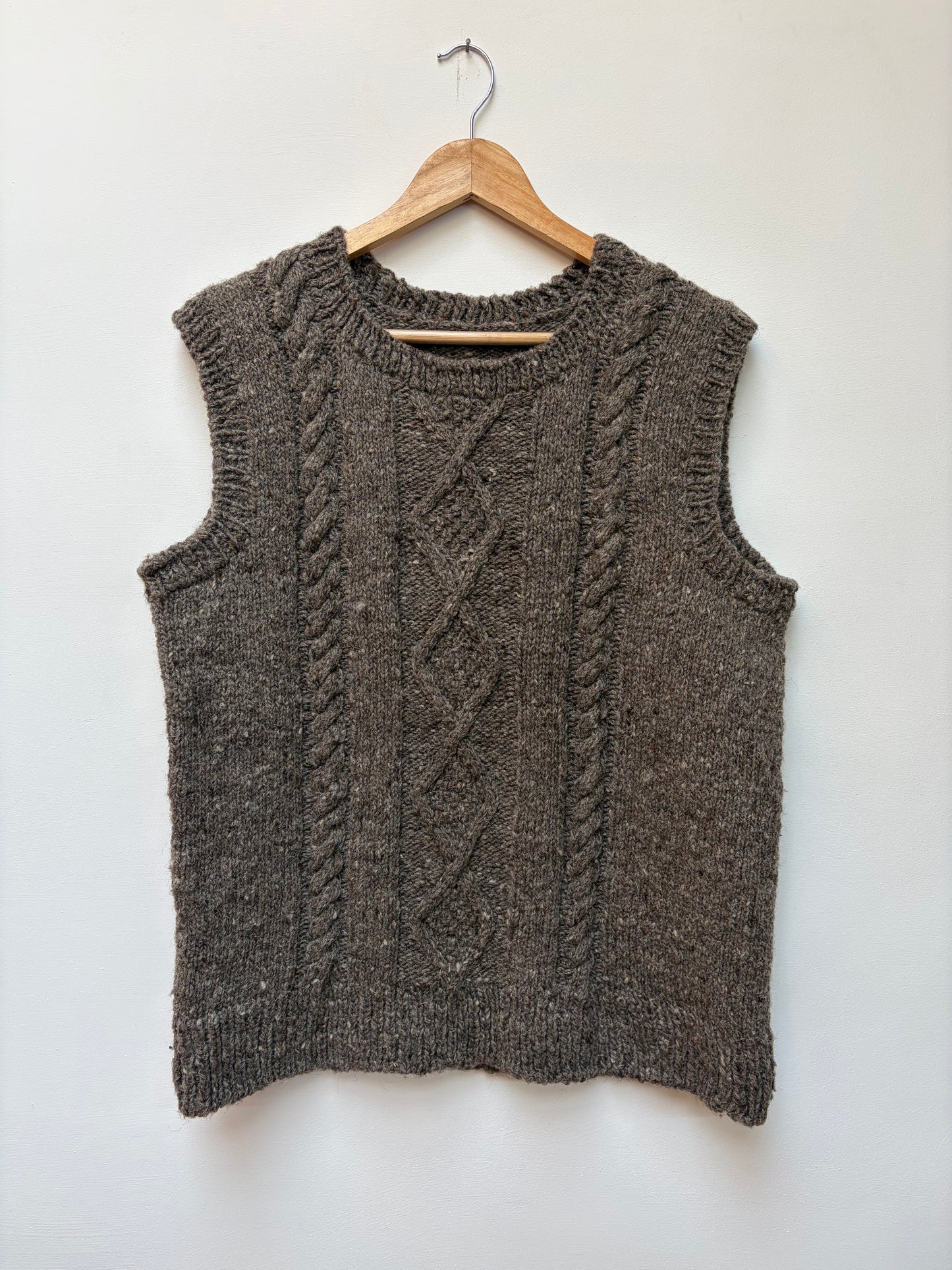 Handspun cable knit vest